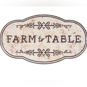 Farm to Table Decorative Metal Plaque